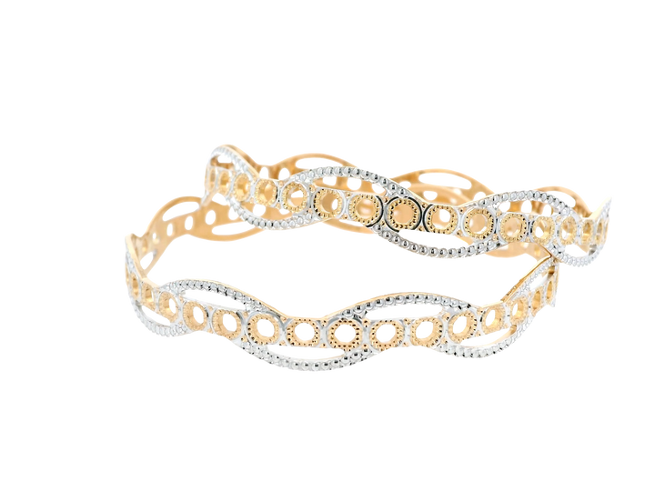22K Yellow &amp; White Gold Bangles