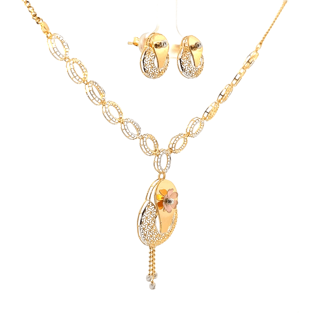 22K Tri-Color Gold Chain with Lobster Lock