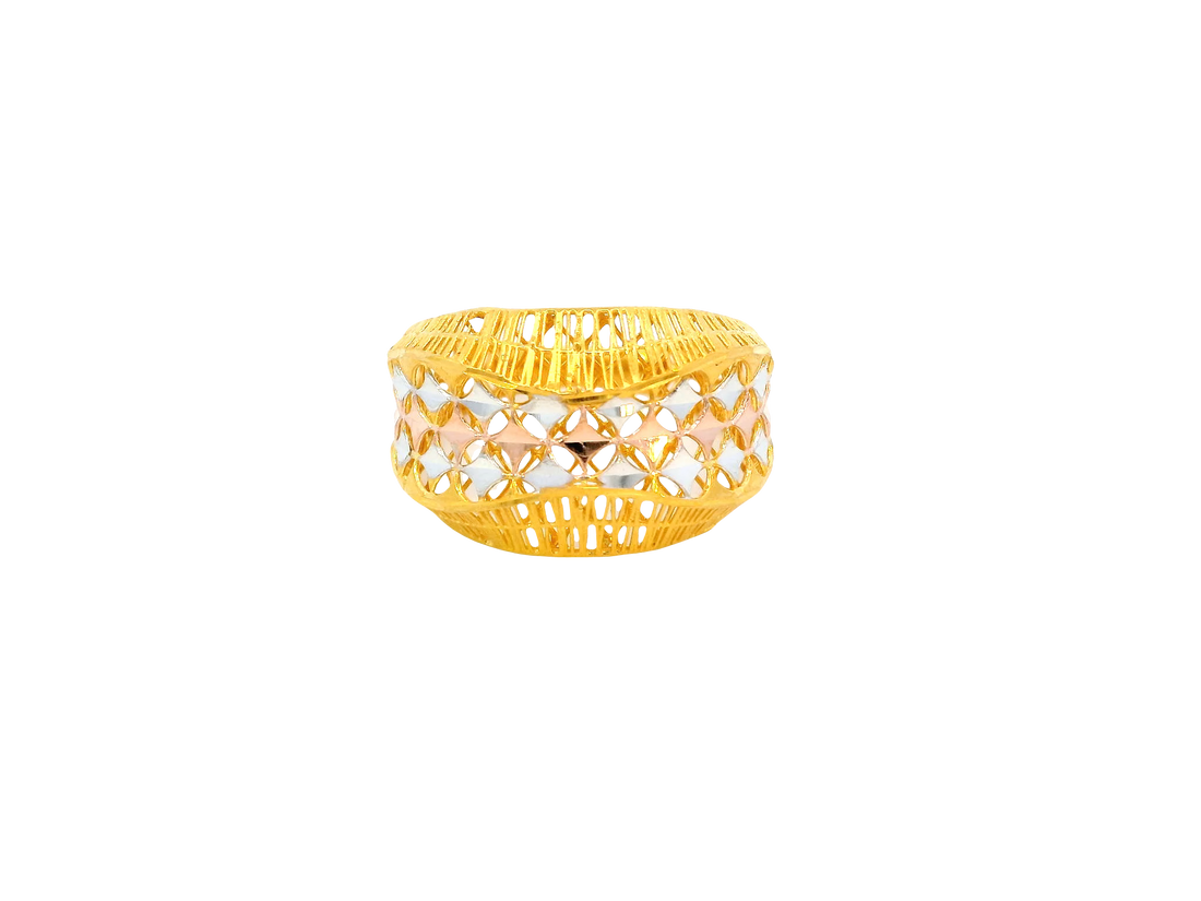 22K Tri-Color Gold Ring