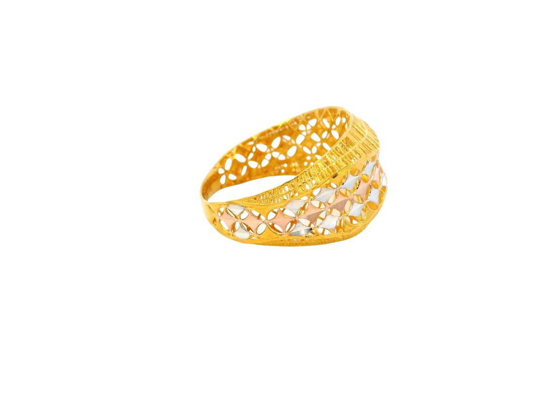 22K Tri-Color Gold Ring