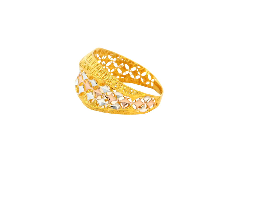 22K Tri-Color Gold Ring