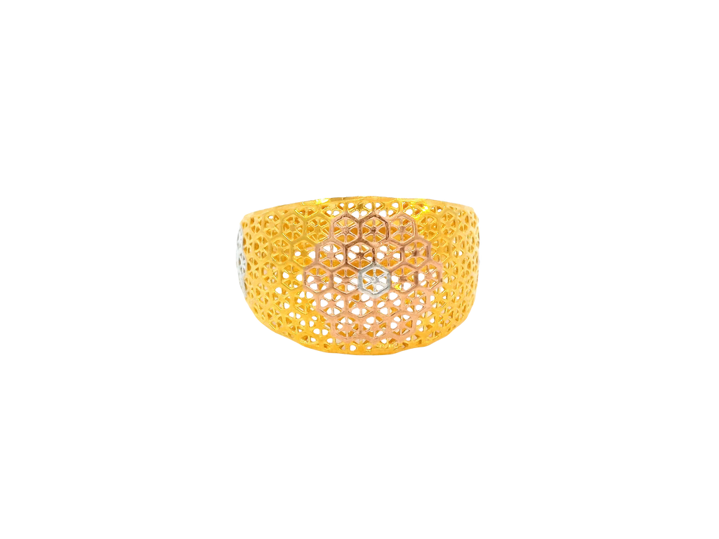 22K Tri-Color Gold Ring
