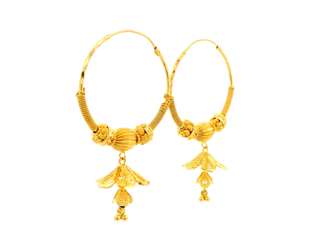 22K Yellow Gold Hoop Earrings