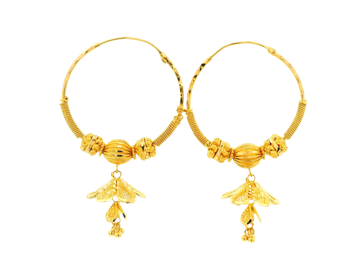 22K Yellow Gold Hoop Earrings
