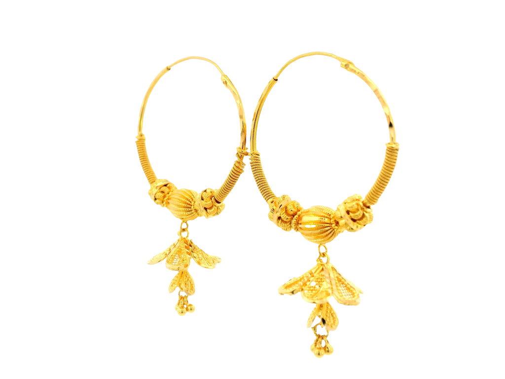22K Yellow Gold Hoop Earrings