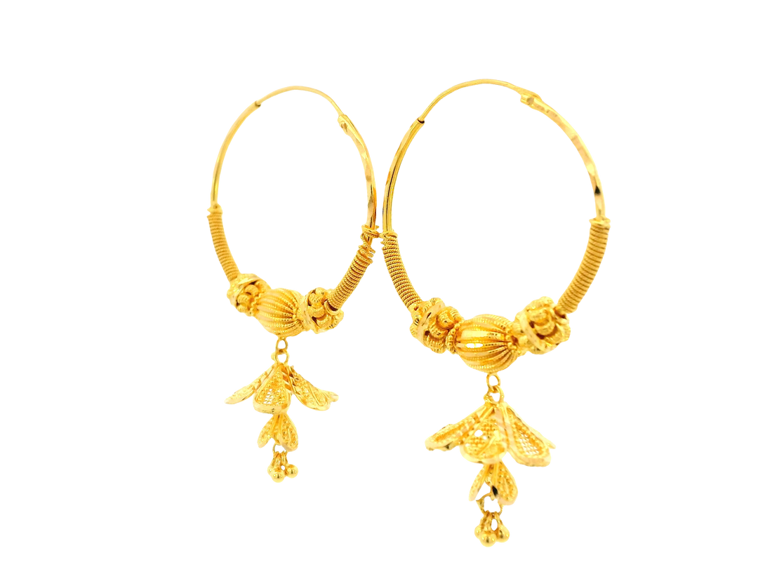 22K Yellow Gold Hoop Earrings