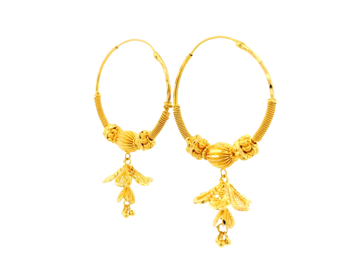 22K Yellow Gold Hoop Earrings