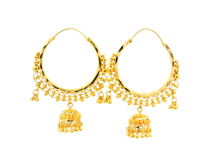 22K Yellow Gold Hoop Earrings