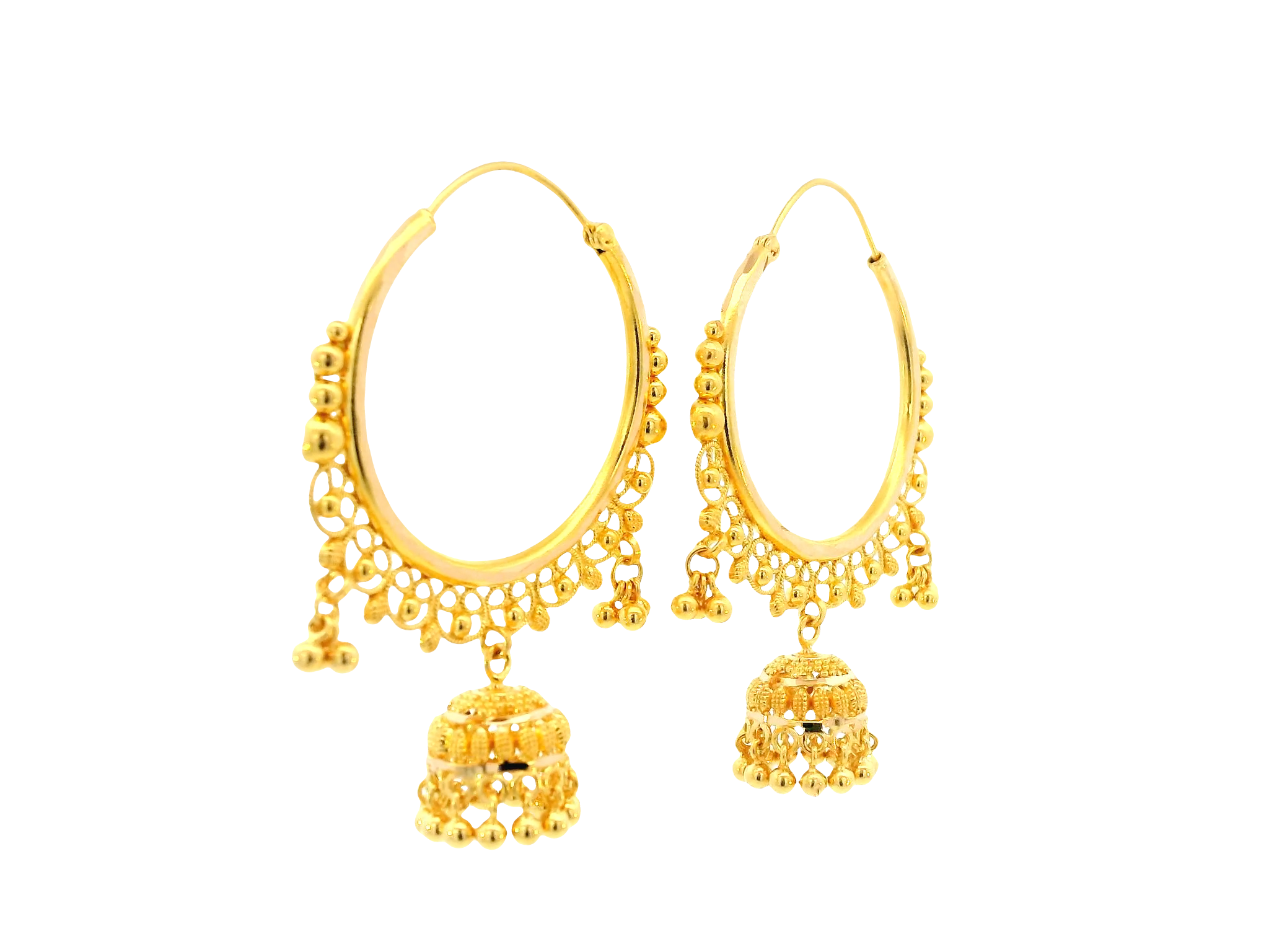 22K Yellow Gold Hoop Earrings