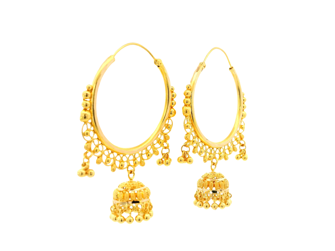 22K Yellow Gold Hoop Earrings