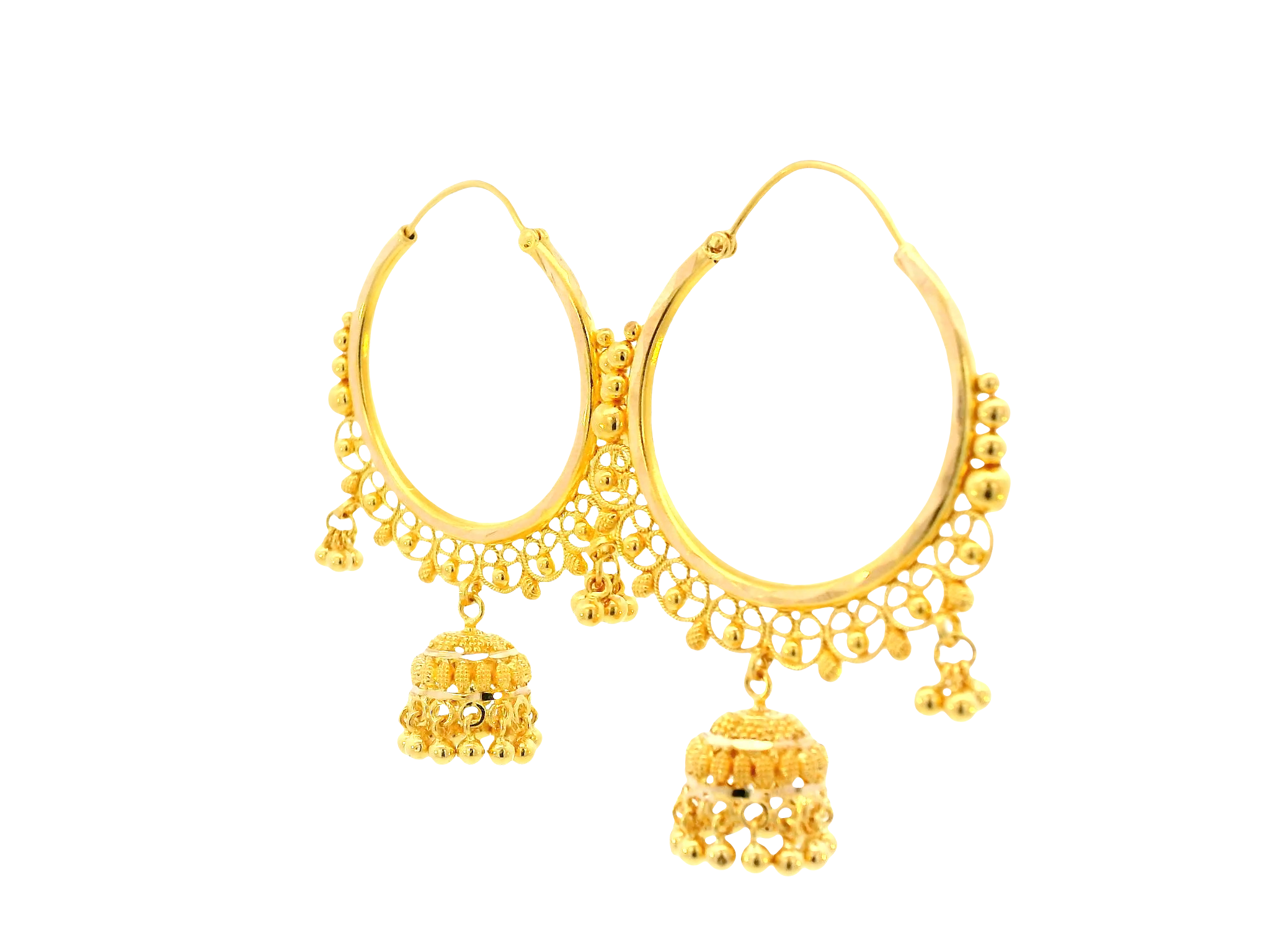 22K Yellow Gold Hoop Earrings