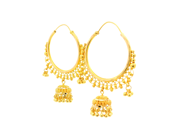 22K Yellow Gold Hoop Earrings