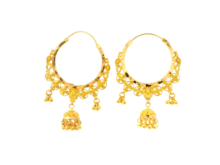 22K Yellow Gold Hoop Earrings