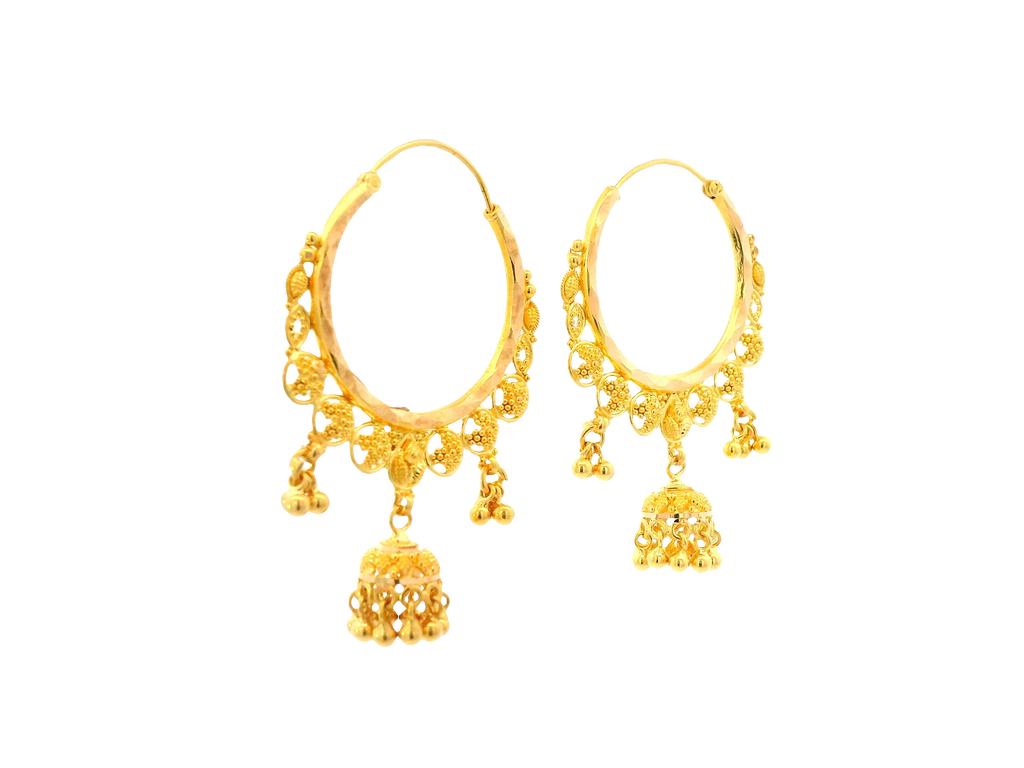 22K Yellow Gold Hoop Earrings