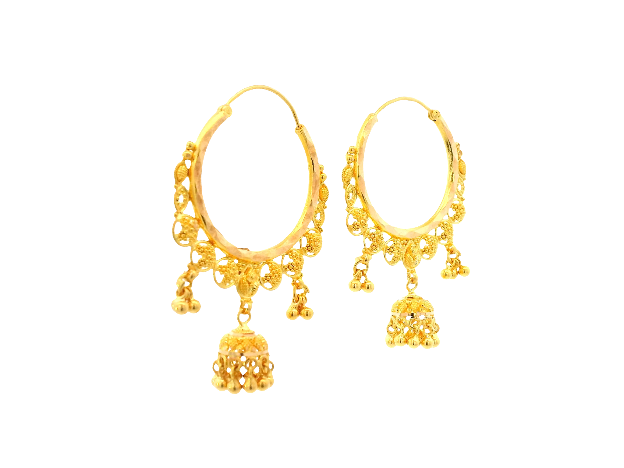 22K Yellow Gold Hoop Earrings