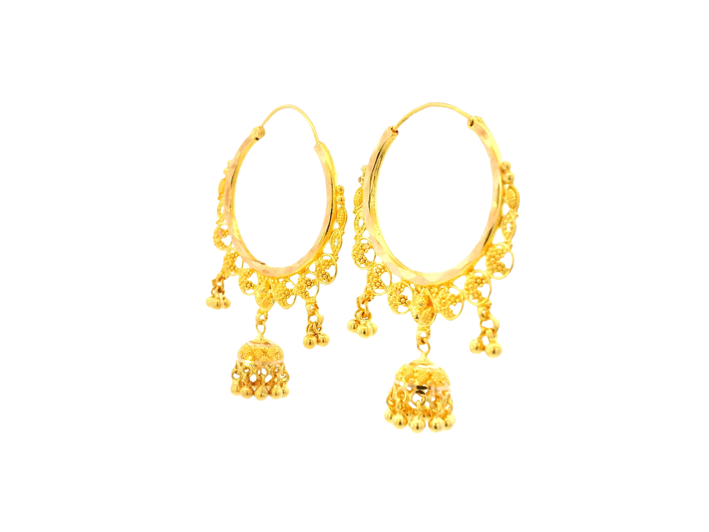 22K Yellow Gold Hoop Earrings