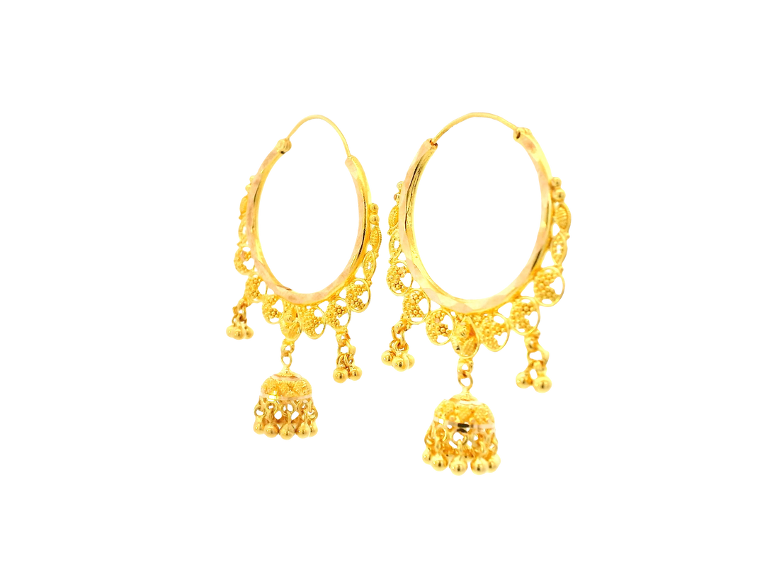 22K Yellow Gold Hoop Earrings