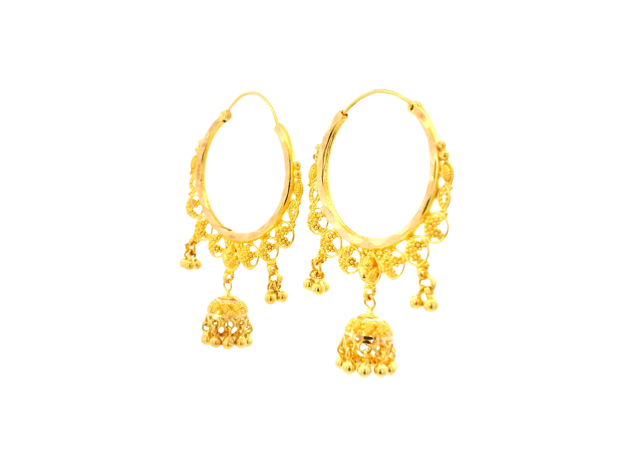 22K Yellow Gold Hoop Earrings