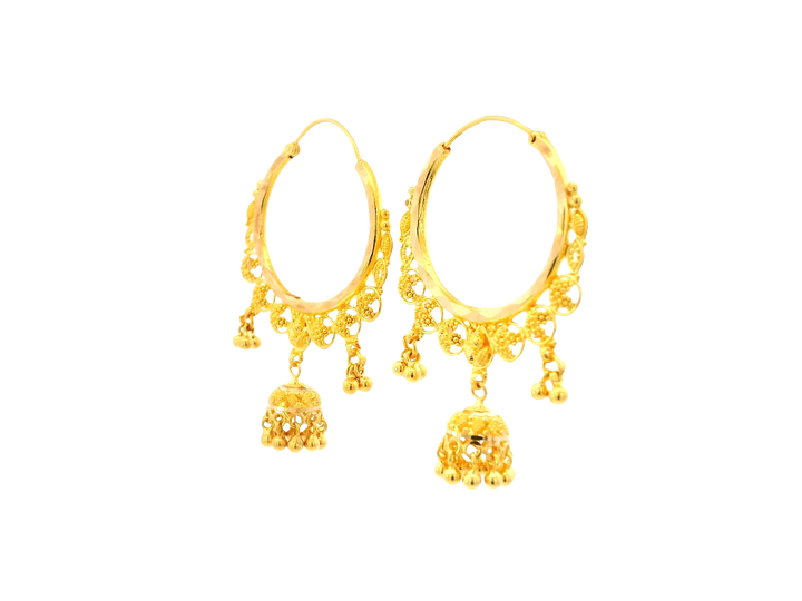 22K Yellow Gold Hoop Earrings