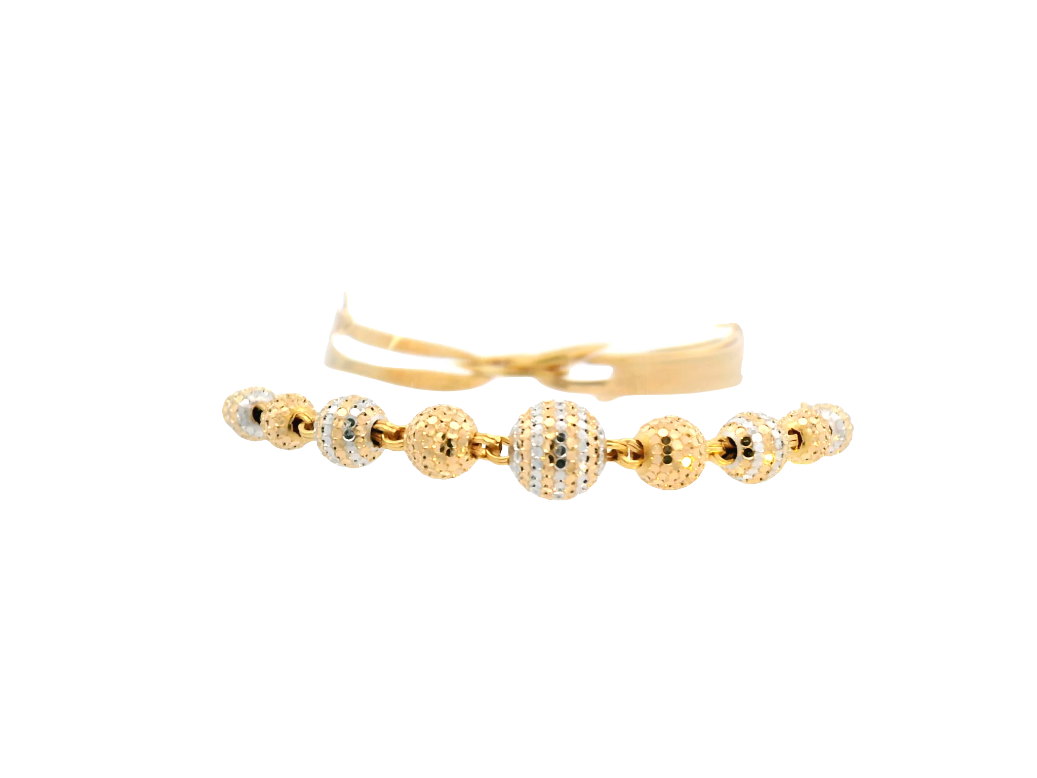 22K Yellow + White Gold Ladies Bracelet