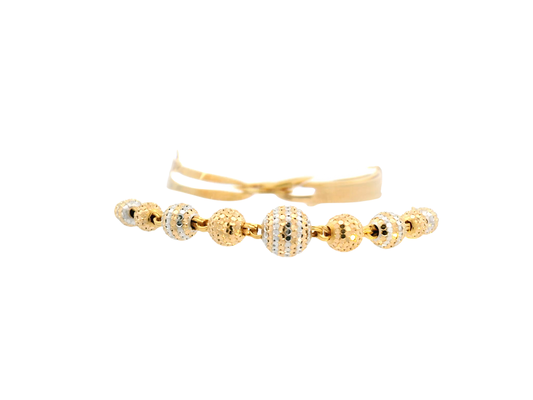 22K Yellow + White Gold Ladies Bracelet