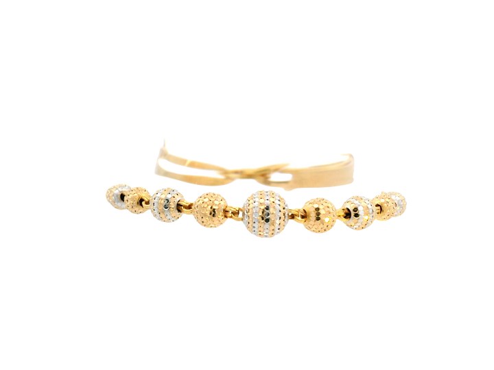 22K Yellow + White Gold Ladies Bracelet
