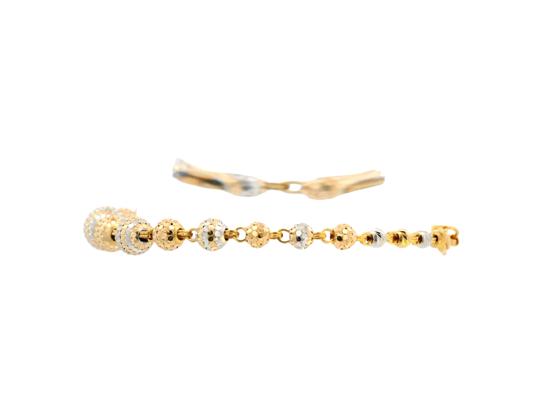 22K Yellow + White Gold Ladies Bracelet