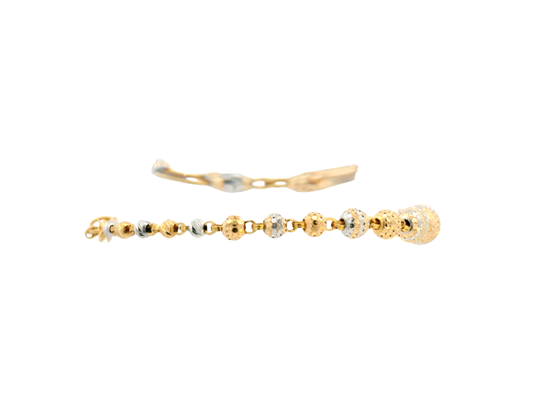 22K Yellow + White Gold Ladies Bracelet