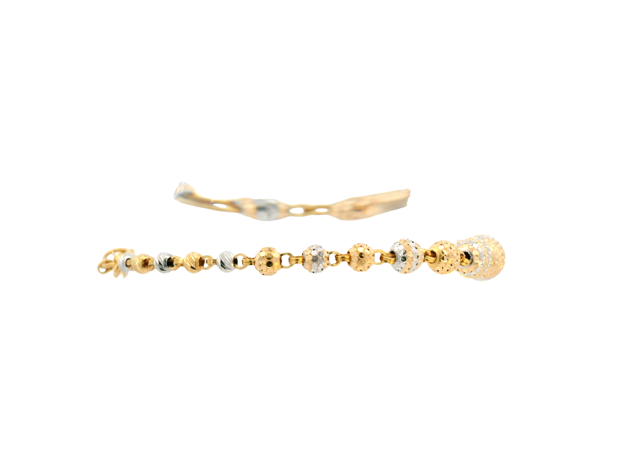 22K Yellow + White Gold Ladies Bracelet