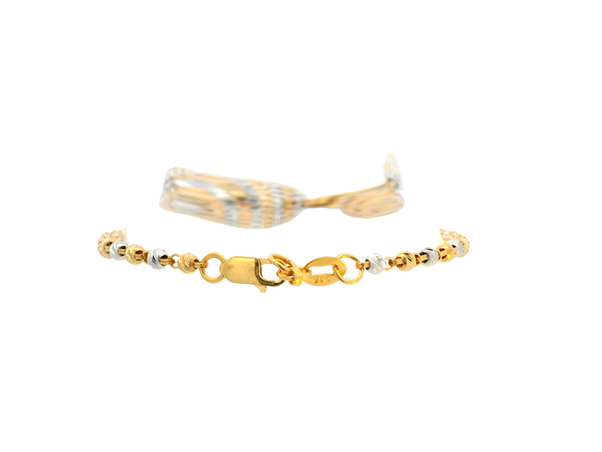 22K Yellow + White Gold Ladies Bracelet
