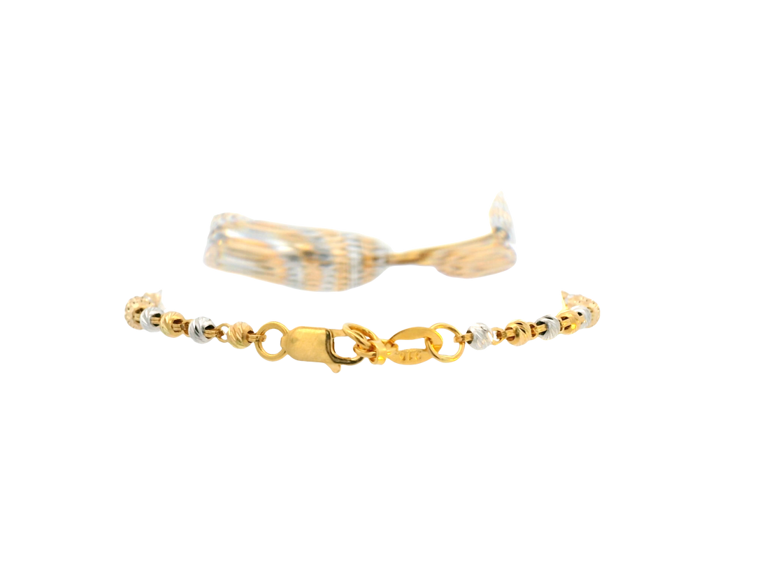 22K Yellow + White Gold Ladies Bracelet