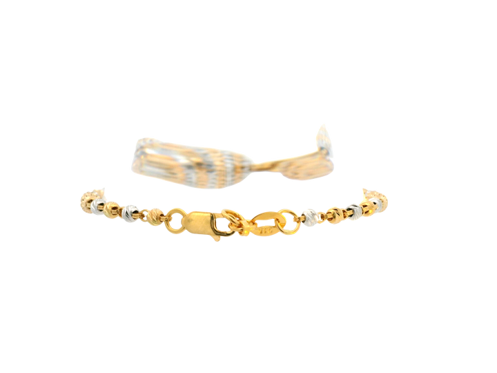 22K Yellow + White Gold Ladies Bracelet
