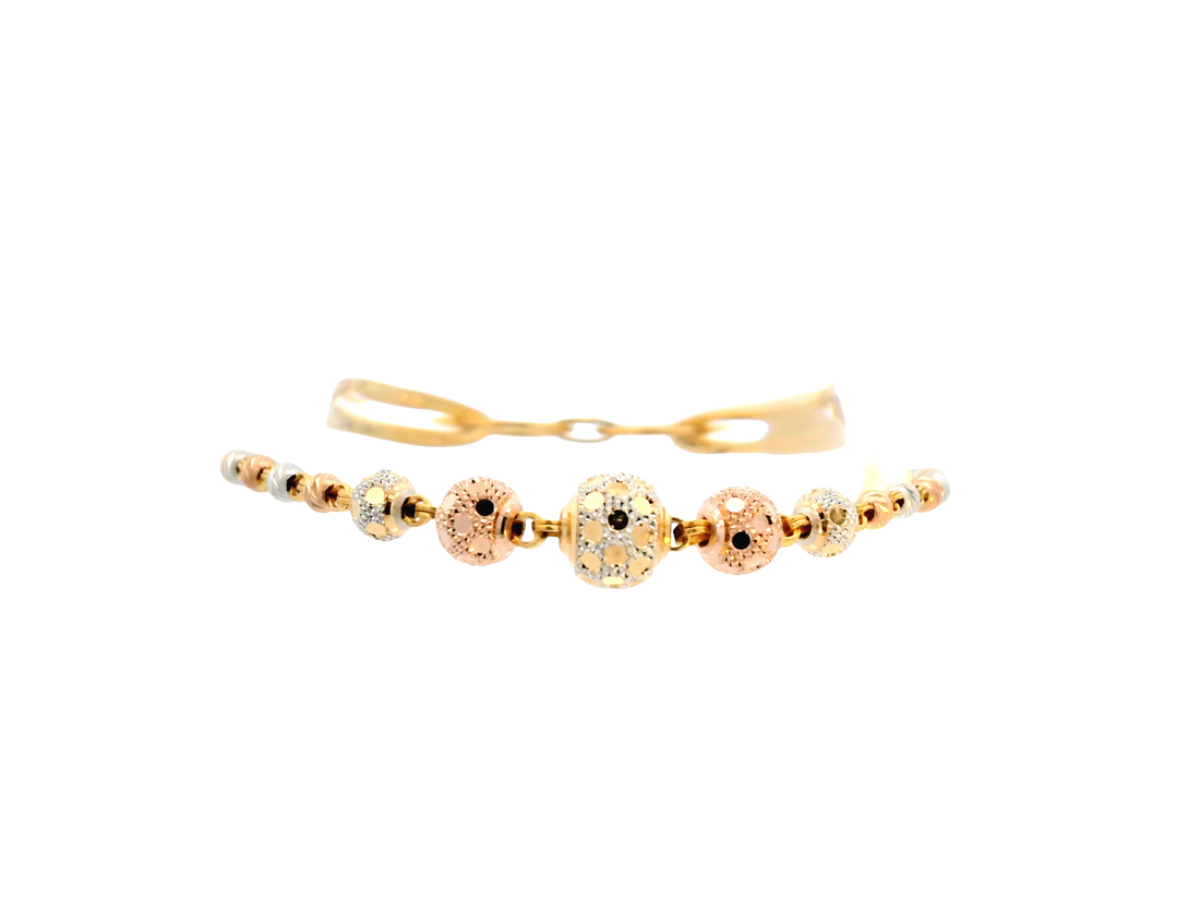 22K Tri-Color Gold Ladies Bracelet