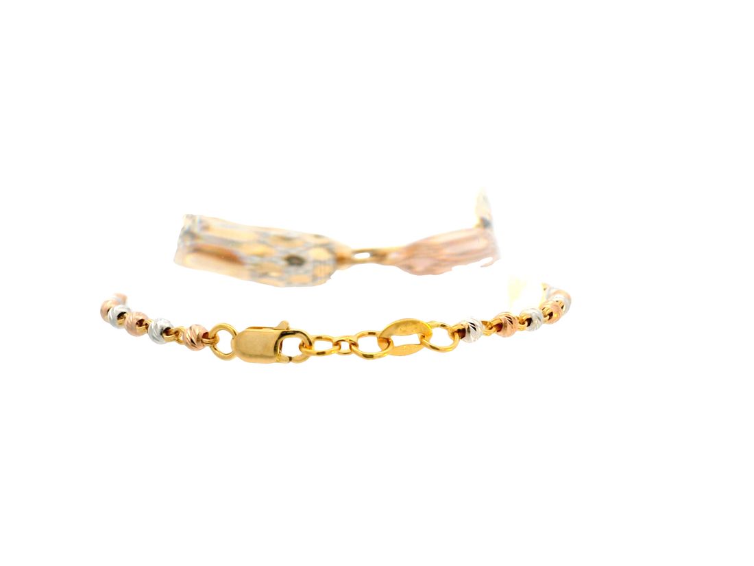 22K Tri-Color Gold Ladies Bracelet