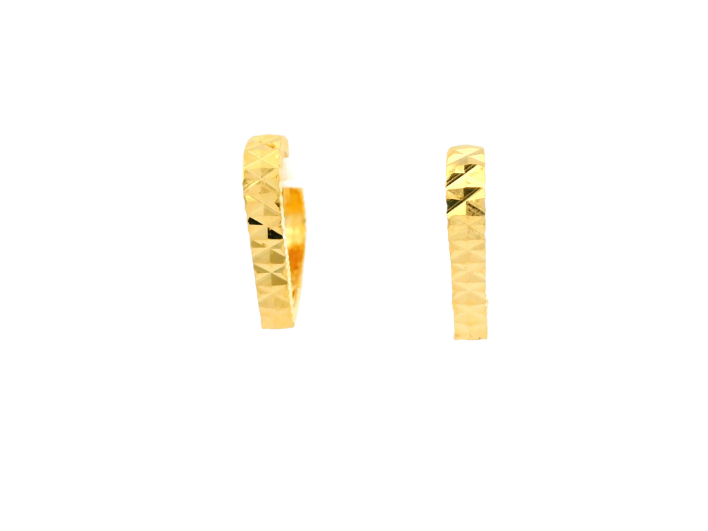 22K Yellow Gold Hoop Earrings