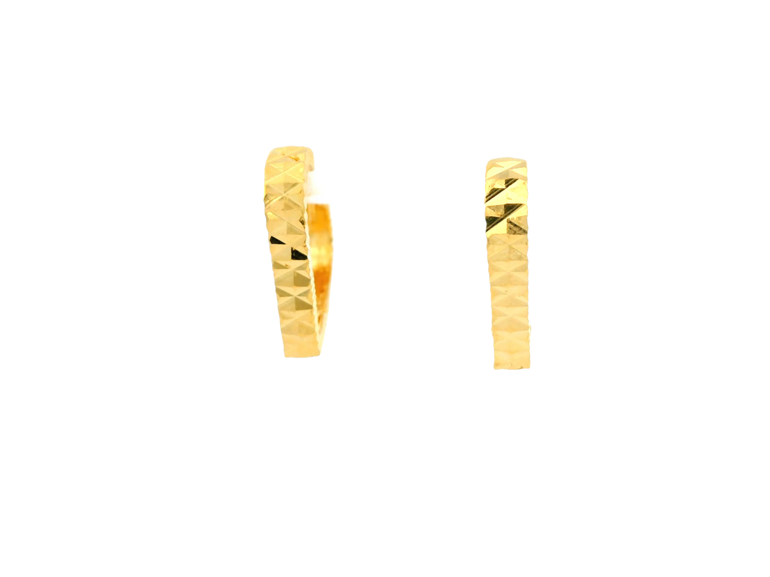 22K Yellow Gold Hoop Earrings