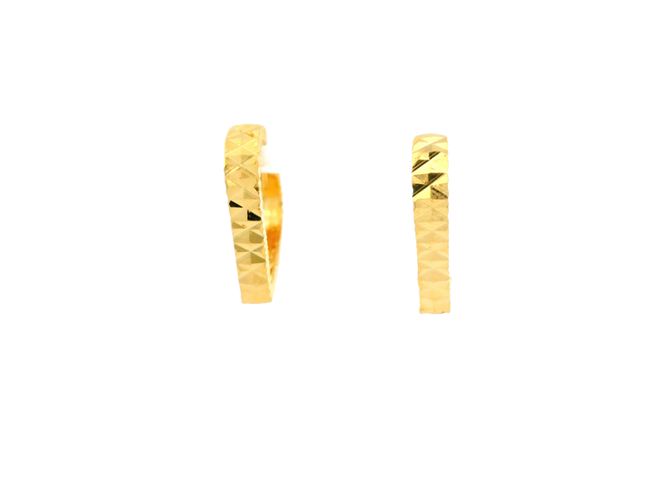 22K Yellow Gold Hoop Earrings