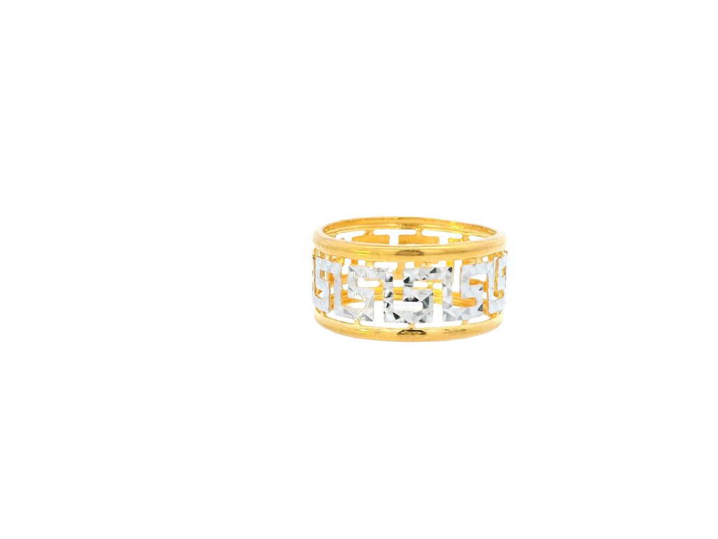 22K Yellow + White Gold Ladies Ring