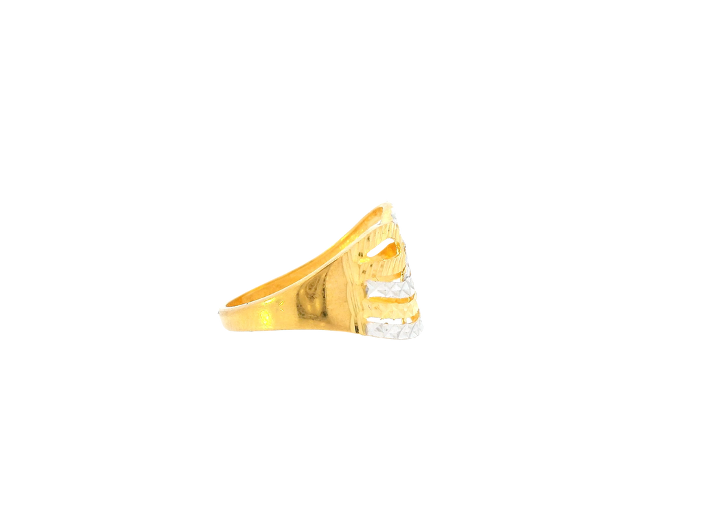 22K Yellow + White Gold Ladies Ring