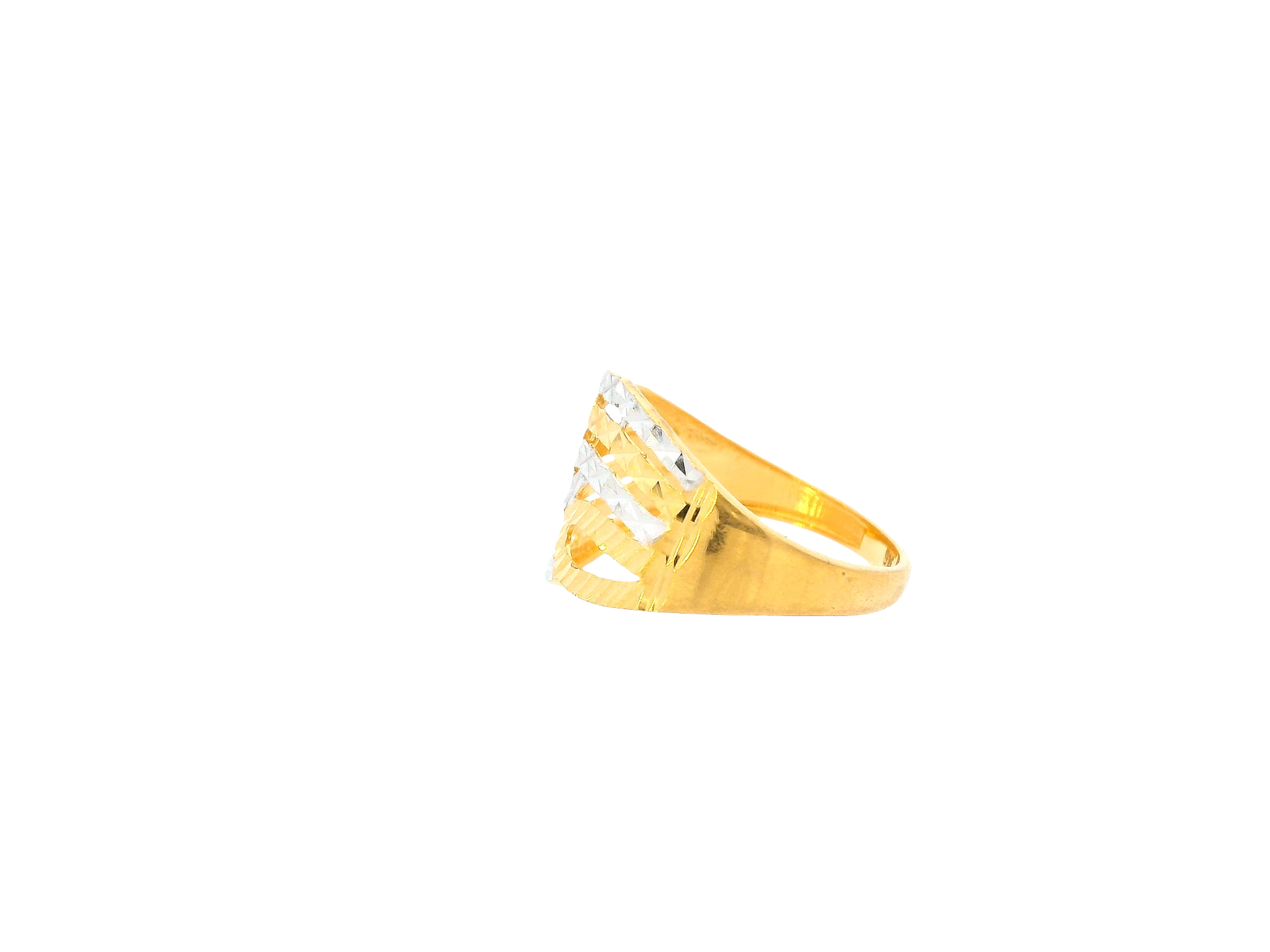 22K Yellow + White Gold Ladies Ring