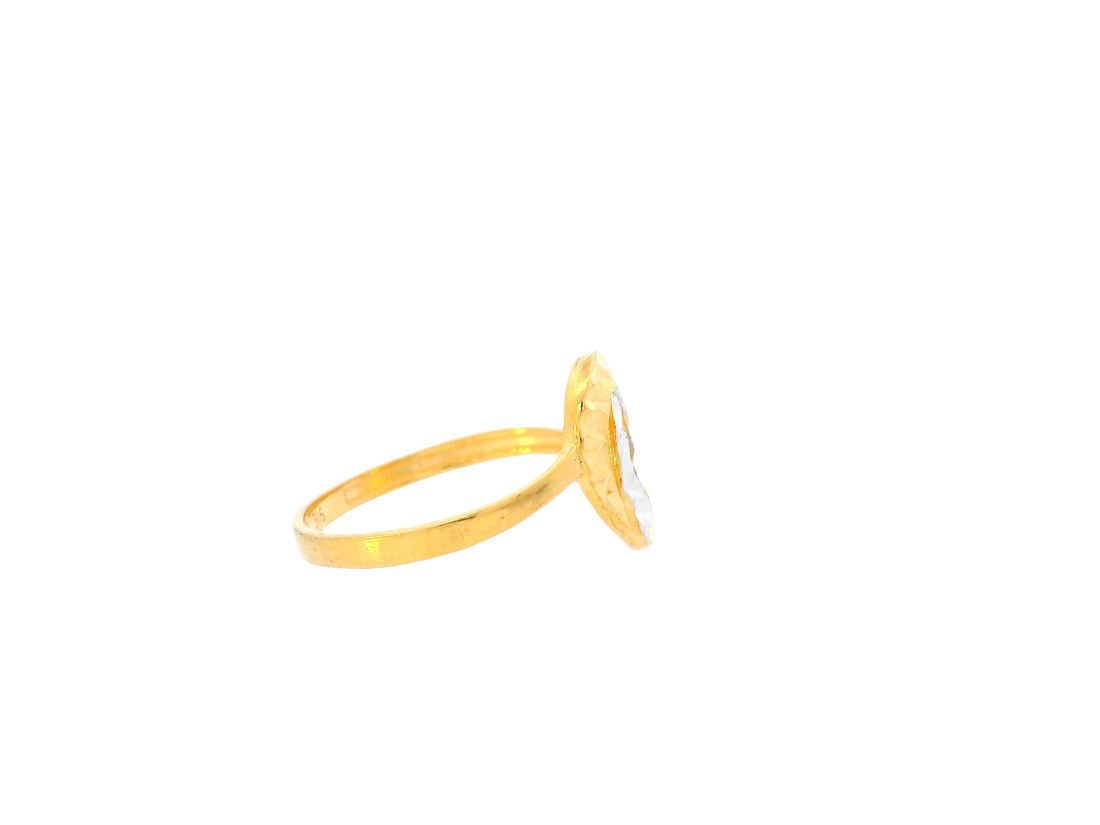 22K Yellow + White Gold Ladies Ring
