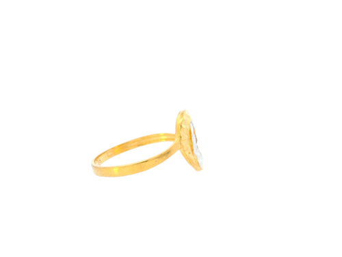 22K Yellow + White Gold Ladies Ring
