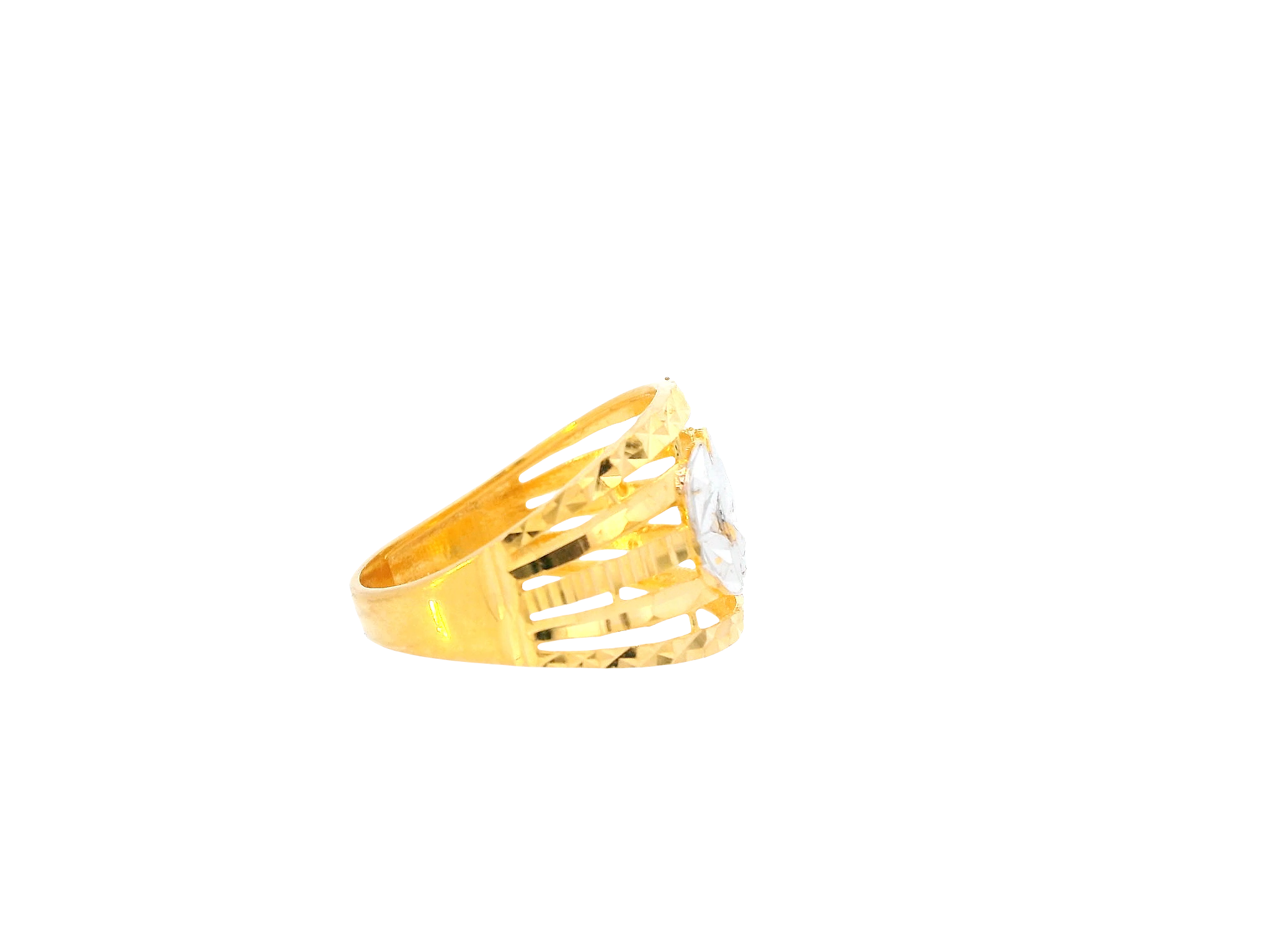 22K Yellow + White Gold Ladies Ring