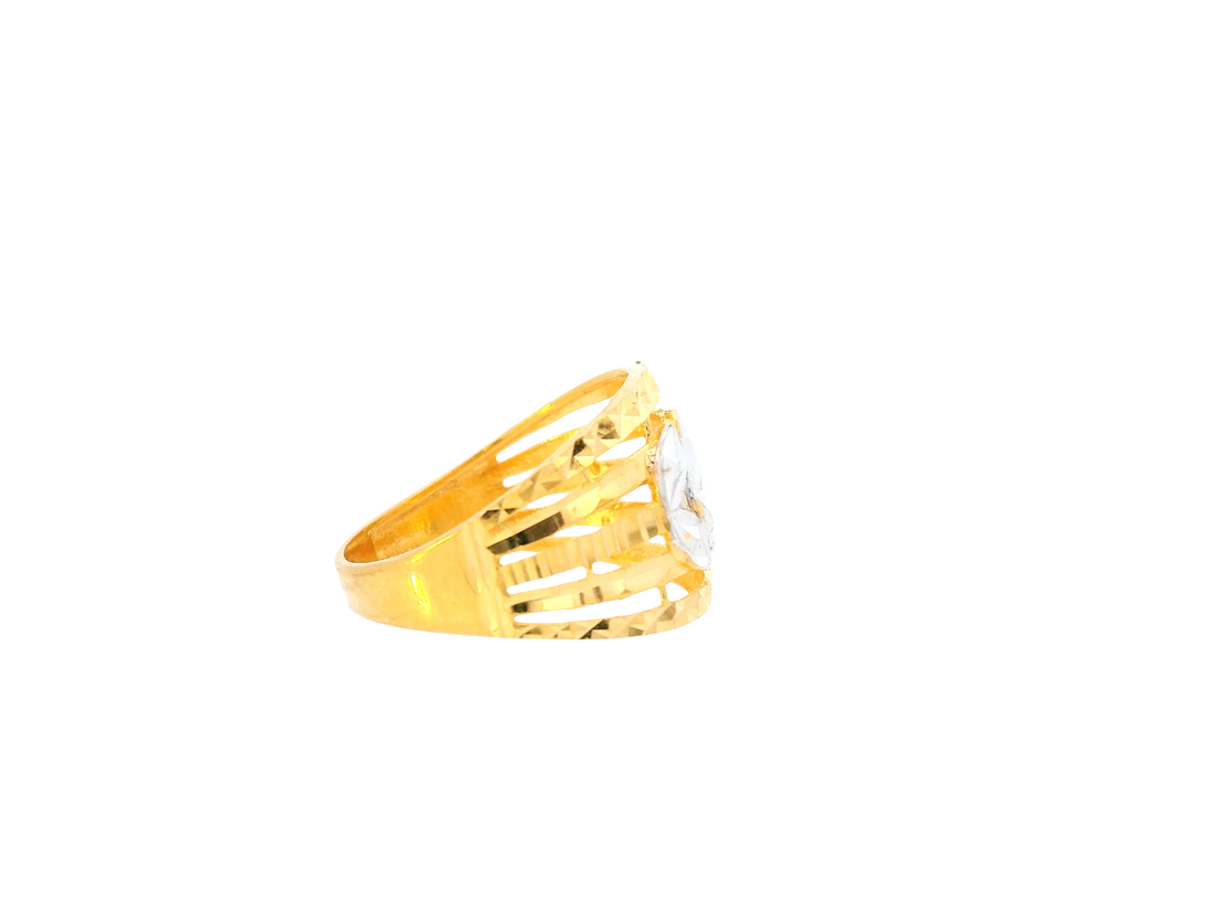 22K Yellow + White Gold Ladies Ring