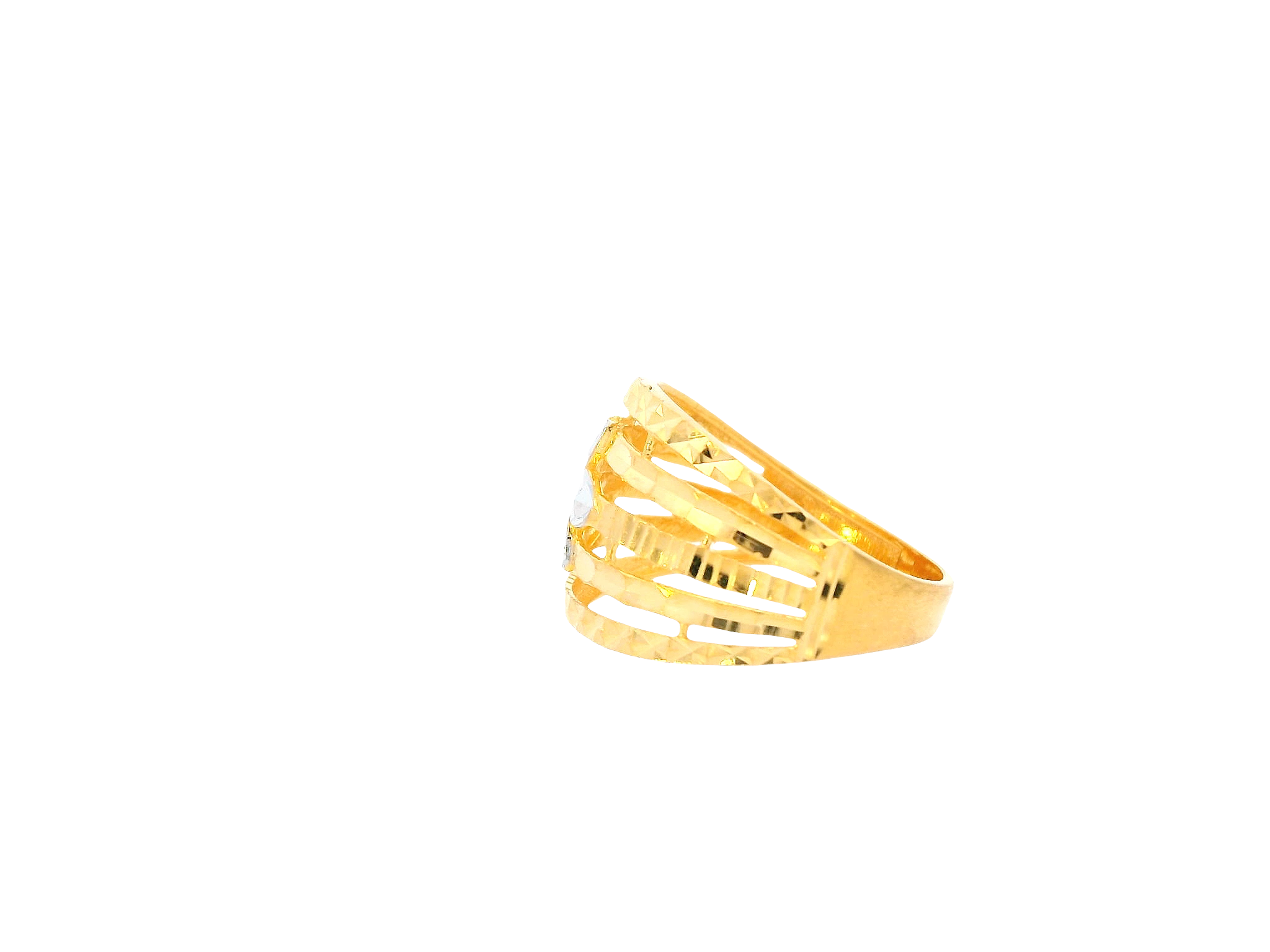 22K Yellow + White Gold Ladies Ring