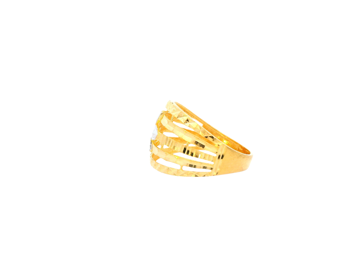 22K Yellow + White Gold Ladies Ring