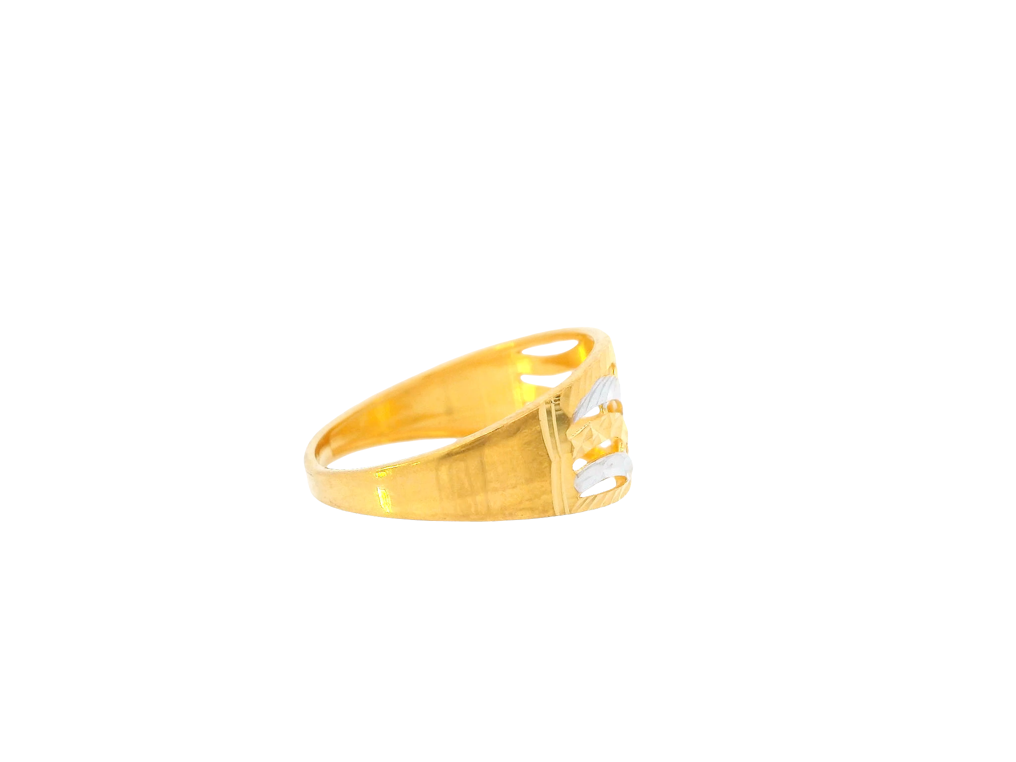 22K Yellow + White Gold Ladies Ring