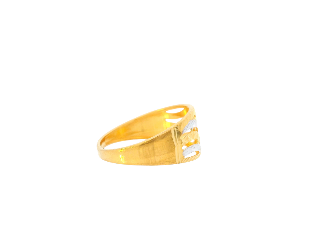 22K Yellow + White Gold Ladies Ring