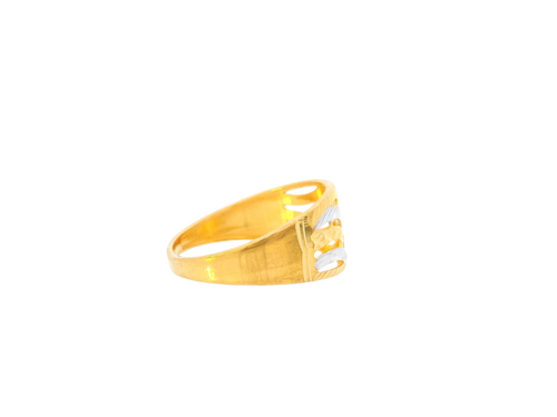 22K Yellow + White Gold Ladies Ring