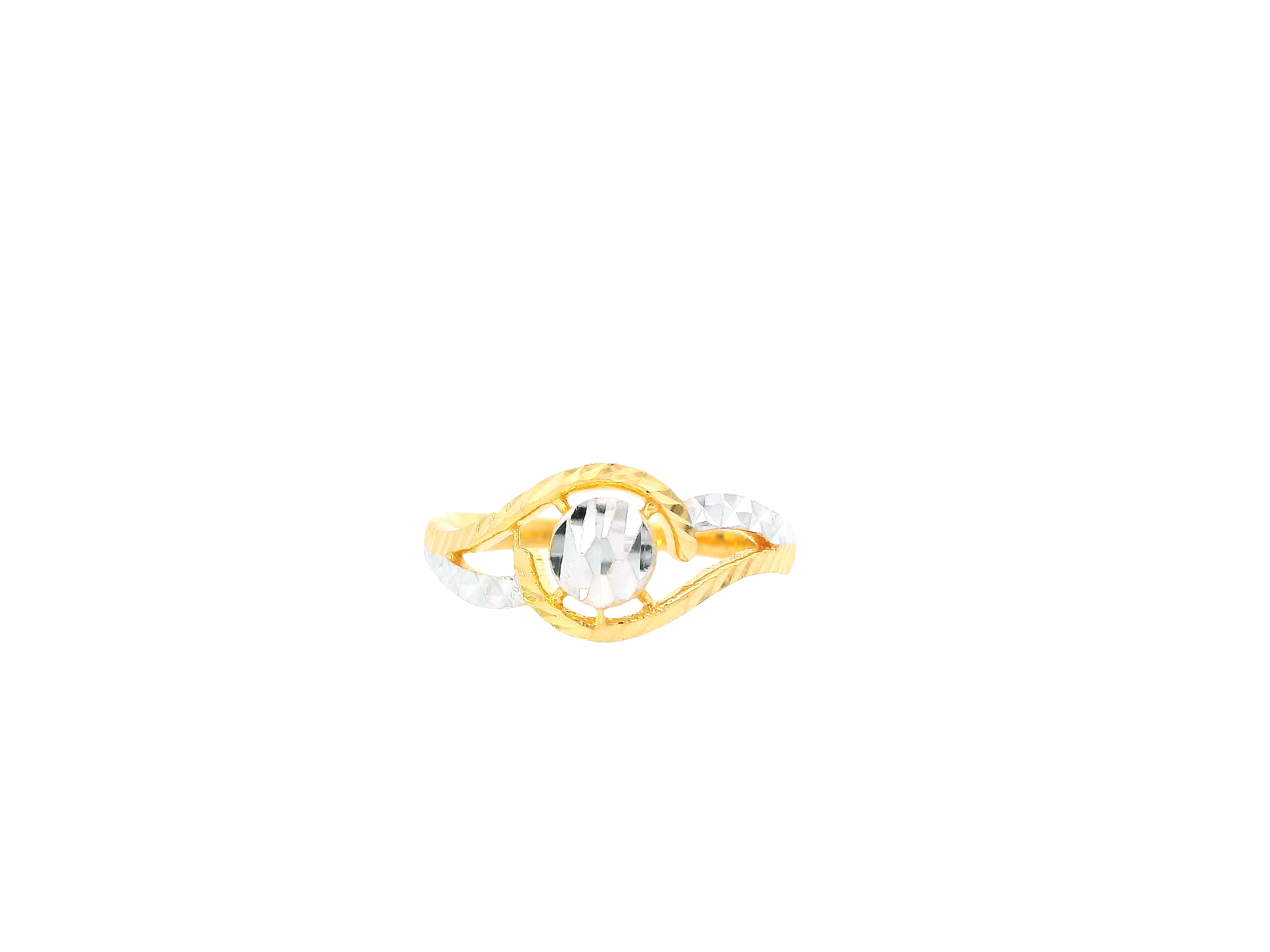 22K Yellow + White Gold Ladies Ring
